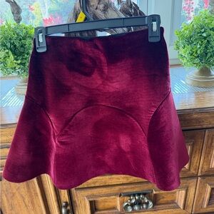 Pinkyotto Burgundy Velvet Skater Skirt